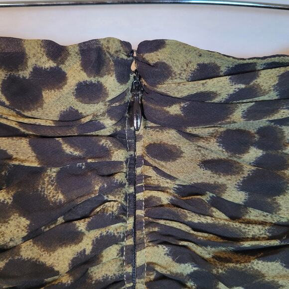 Isabel Marant Etoile Womens Animal Print Ruched Mini Skirt Size 36 Black Y2k - Picture 7 of 10